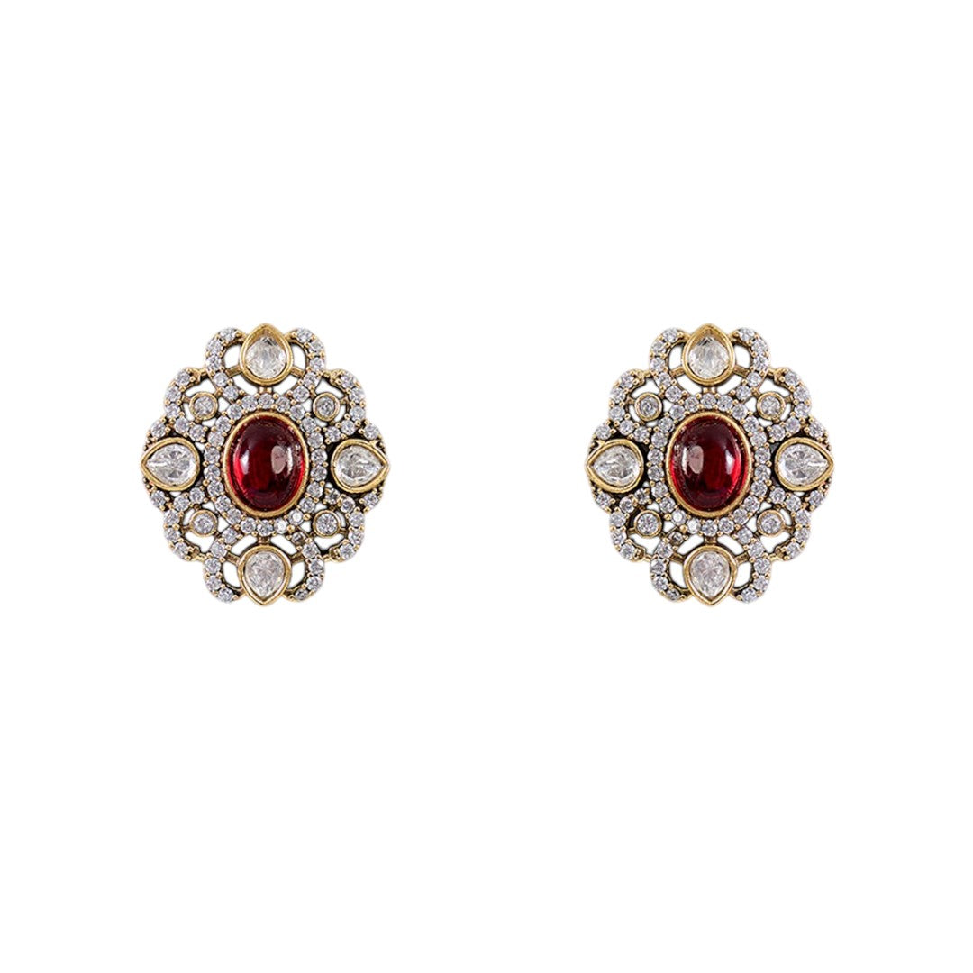 Stunning Triple-Layer Pearl Necklace Set with Antique Kundan Pendant and Earrings