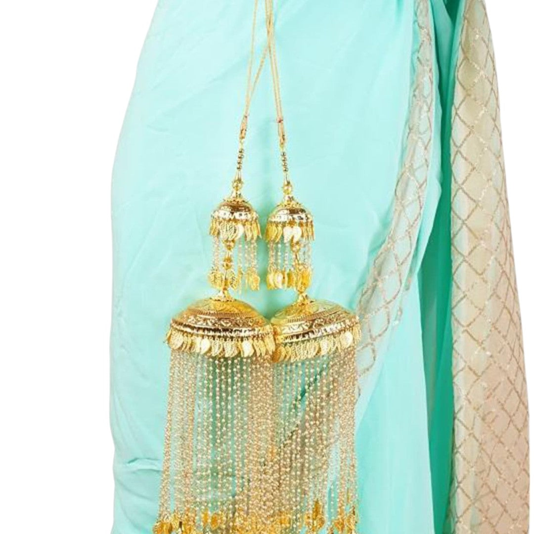 Royal Gold Finish Bridal kaleere with Multi-Layered Design