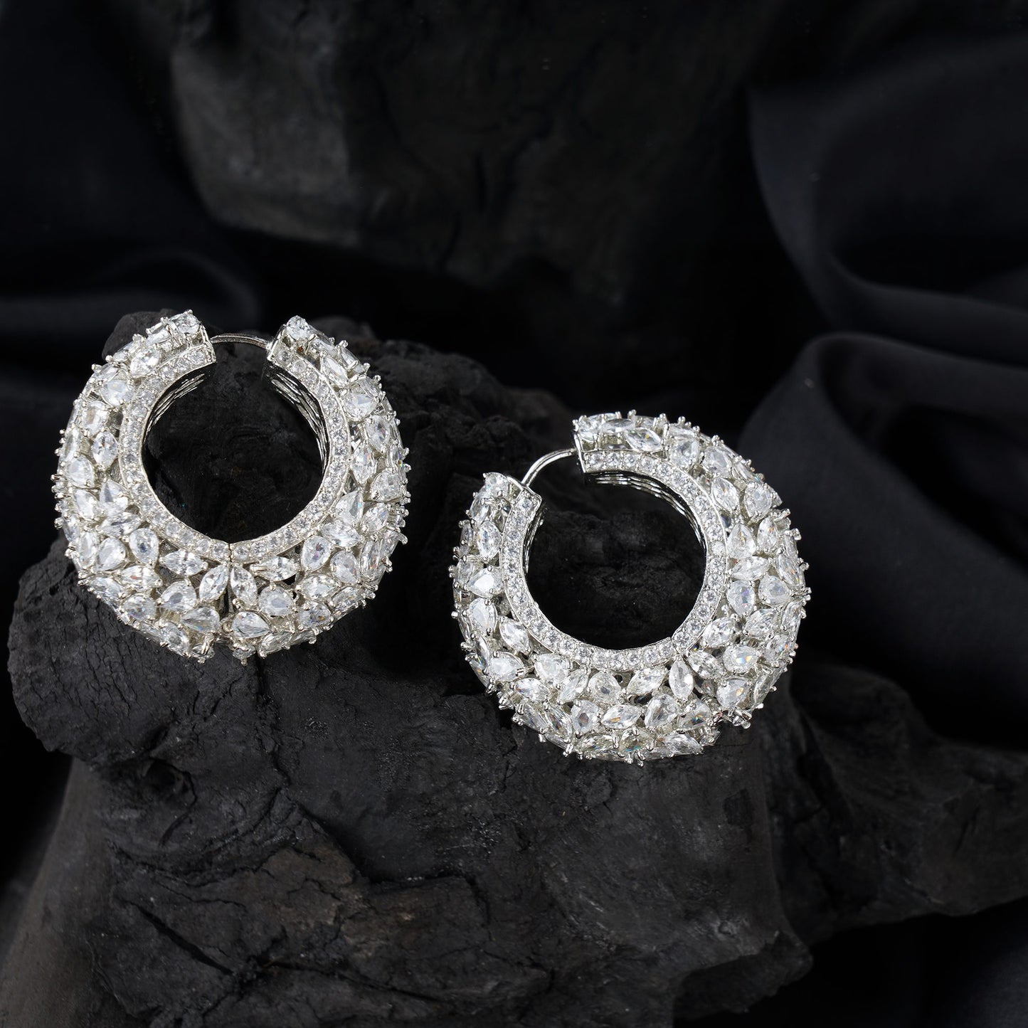 Sparkling Diamonte Hoop Earrings