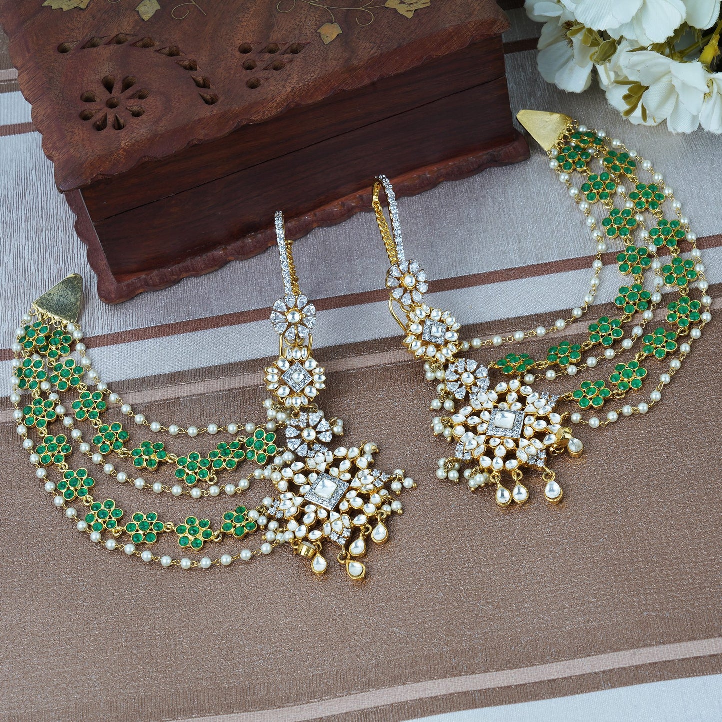 Statement Earrings with Kaan Chain