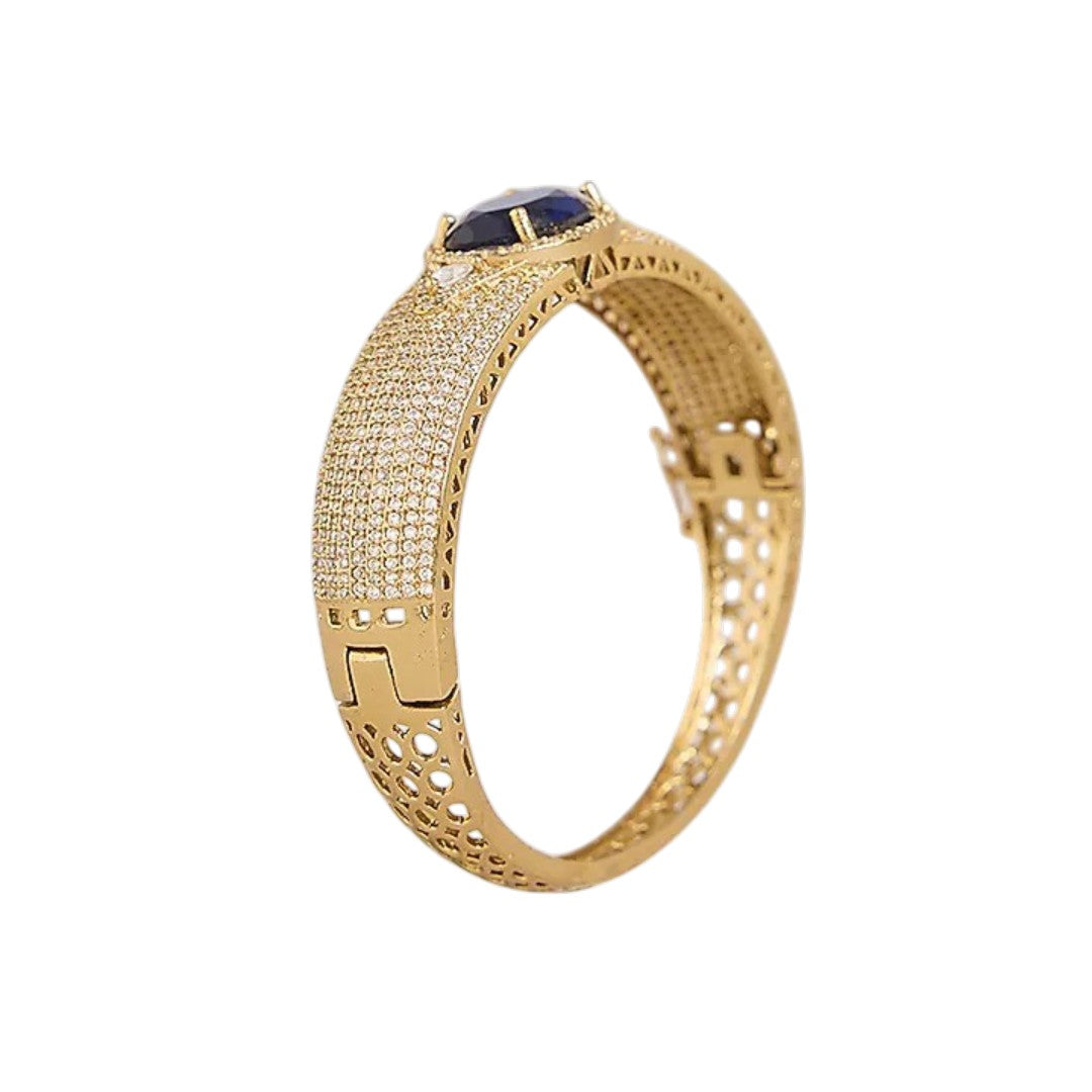 Blue stone gold finish designer bracelet for women