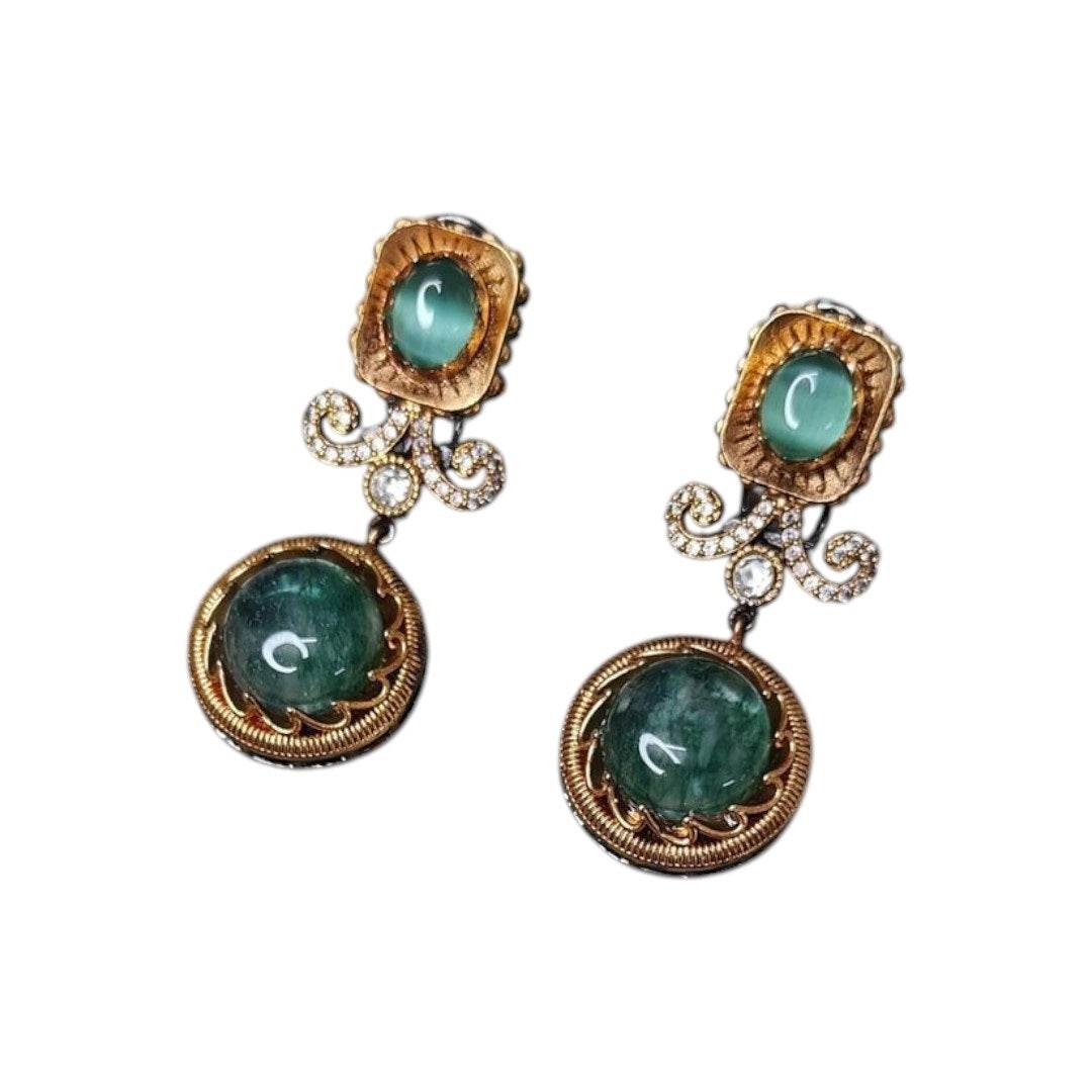 Multicolor Gemstone Statement Necklace Set with Earrings - Auraa Trends