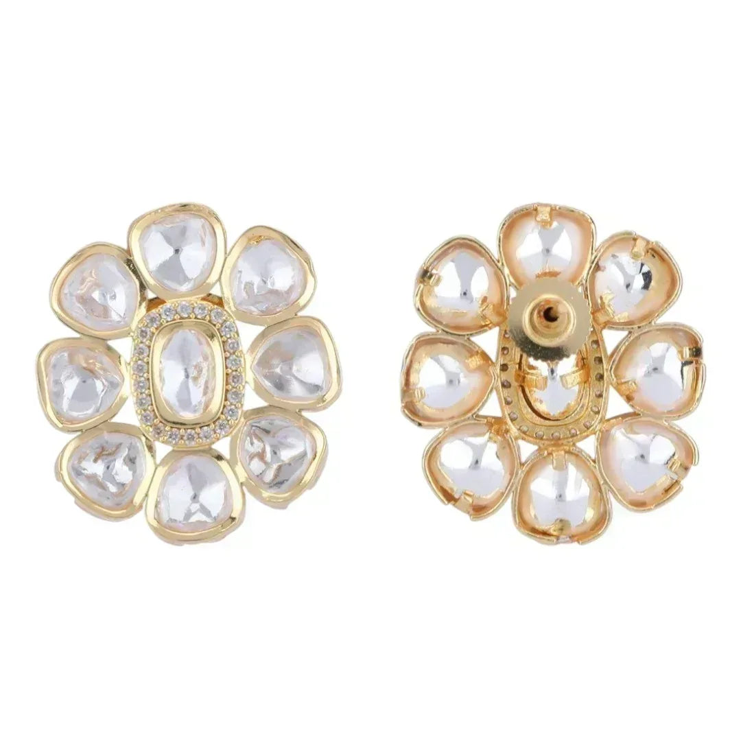 Bridal Kundan Polki Necklace Set with Earrings - Auraa Trends