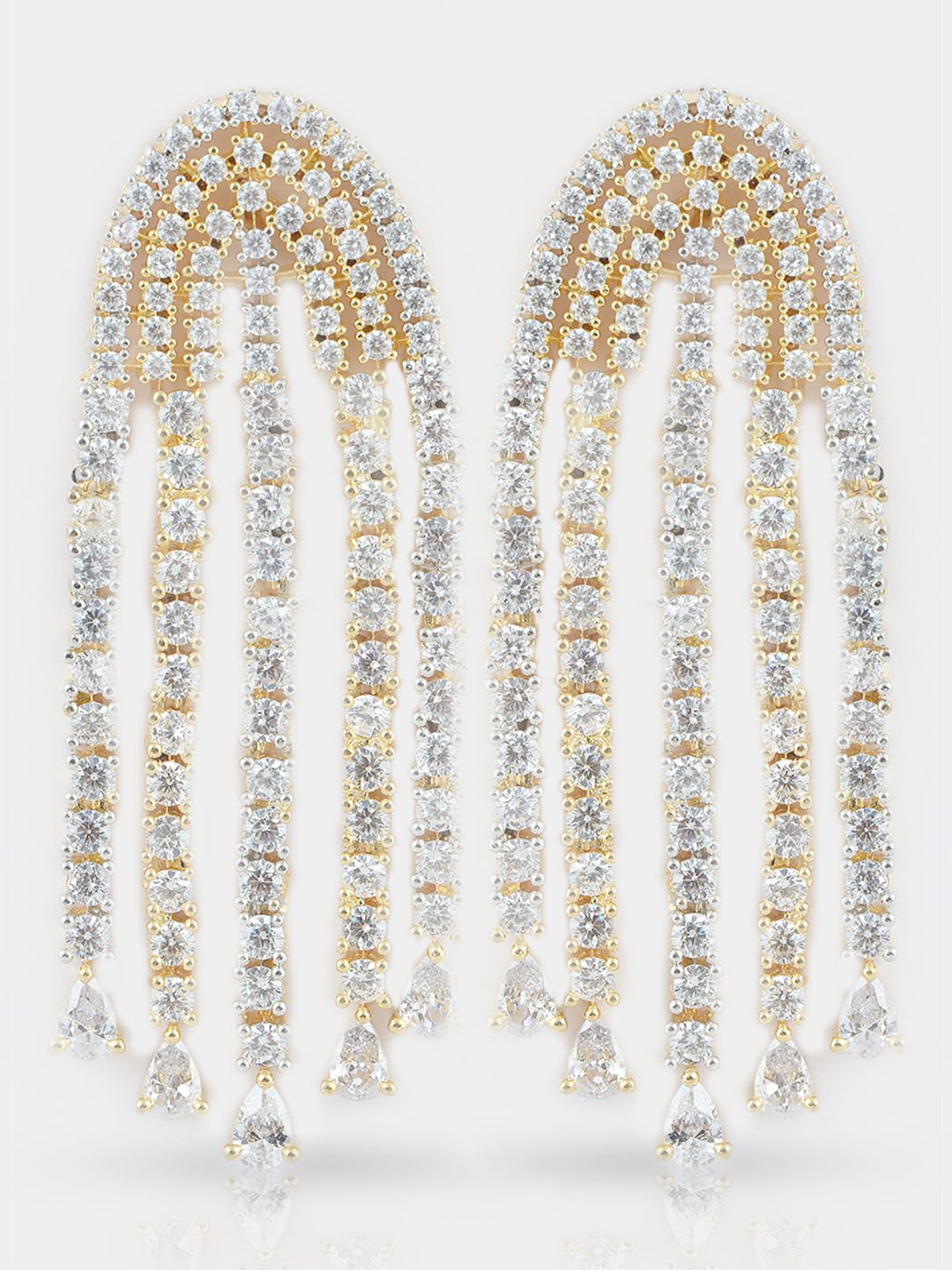 Gold Diamond Necklace Earrings Set For woman