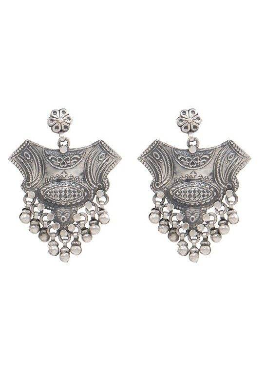 Antique Silver-Plated Boho Chandelier Earrings - Auraa Trends