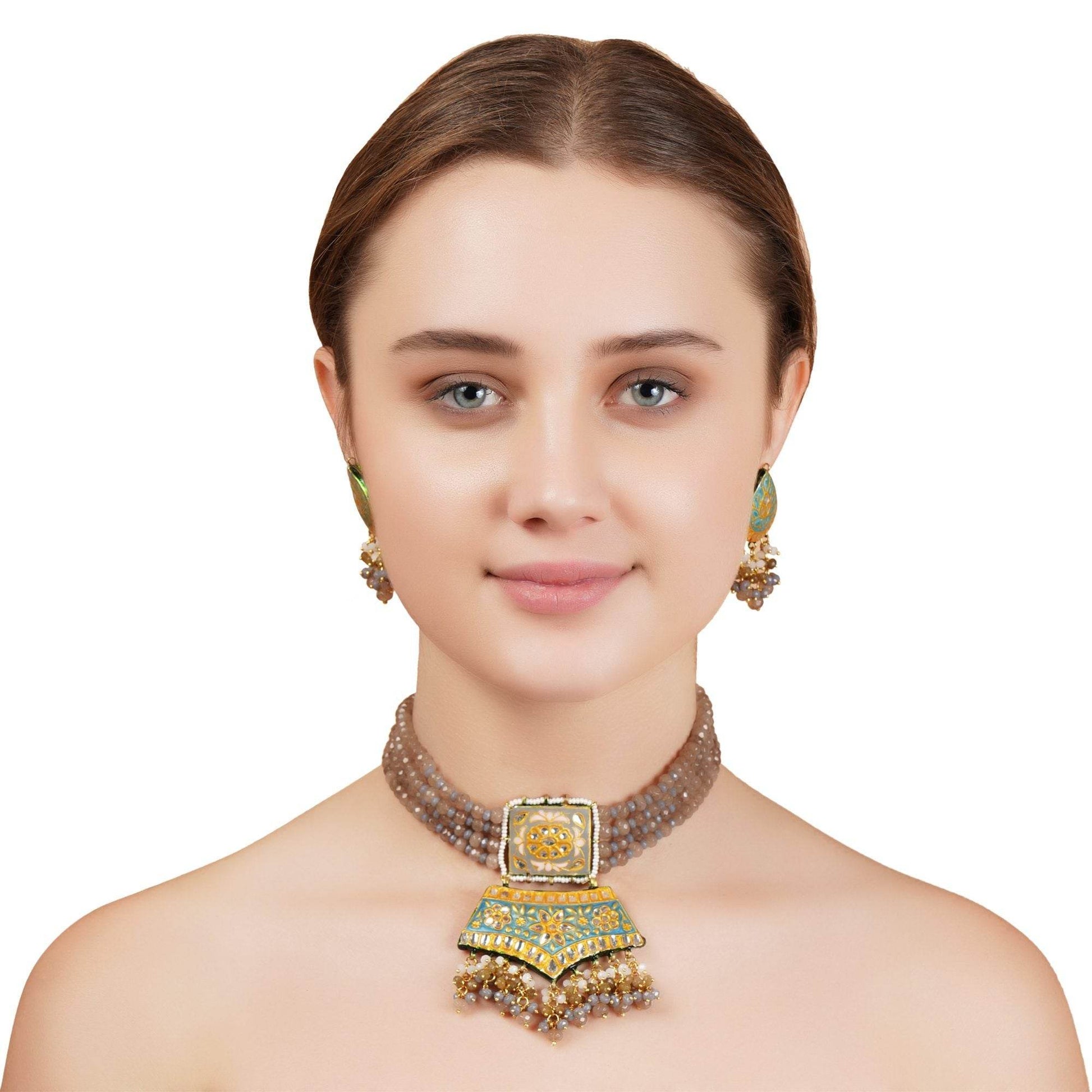 Aristocratic Kundan Necklace Set For Women - Auraa Trends