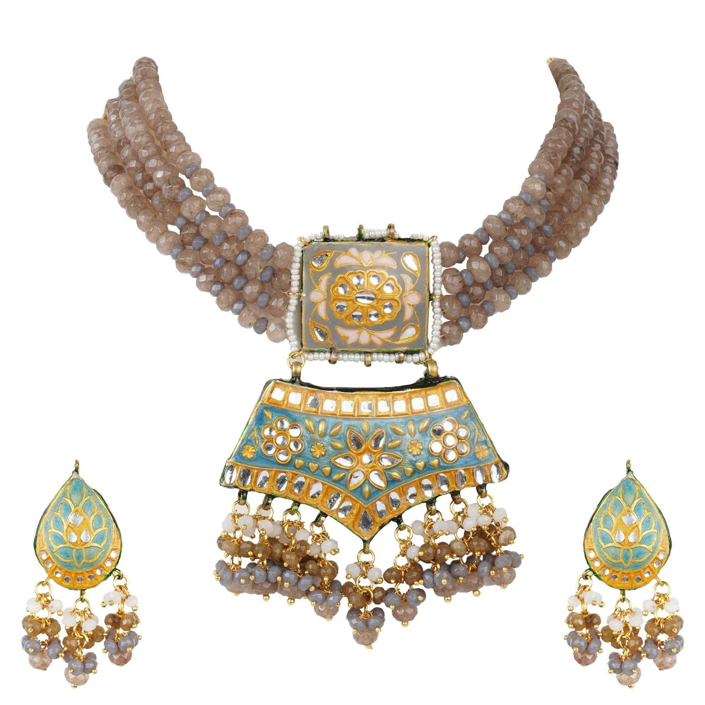 Aristocratic Kundan Necklace Set For Women - Auraa Trends