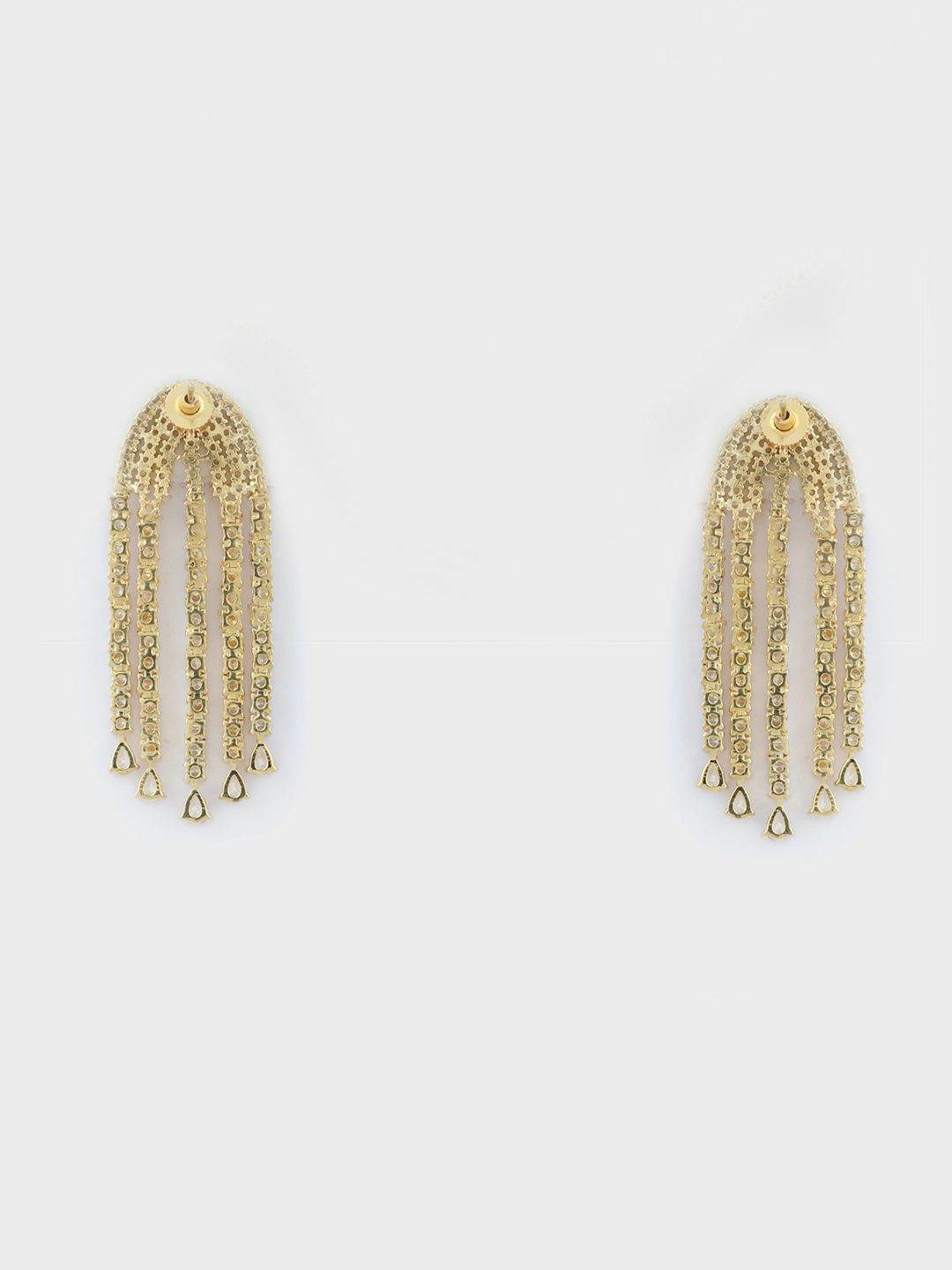 Aristocratic Rhodium Plated American Diamond Necklace Set - Auraa Trends