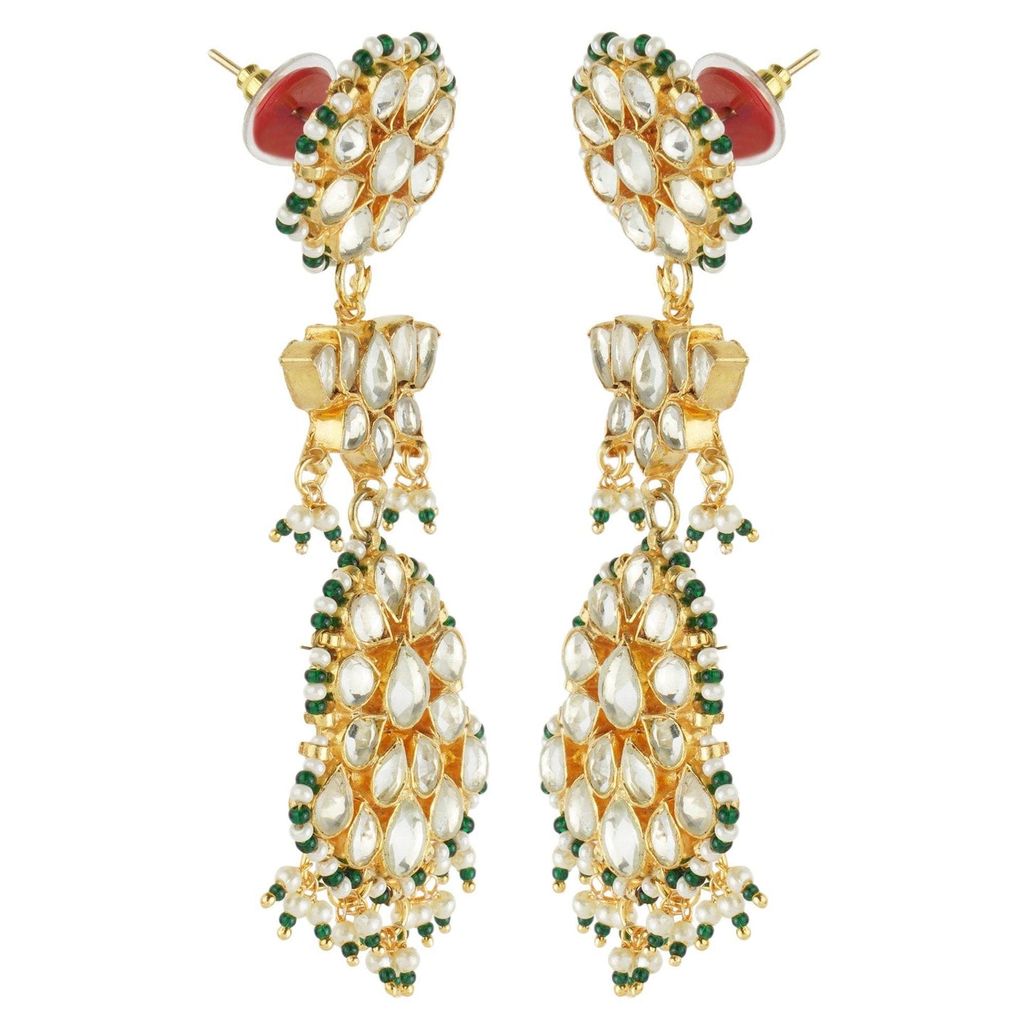 Bedazzling Kundan Necklace Set. Meticulously crafted with gold plating - Auraa Trends