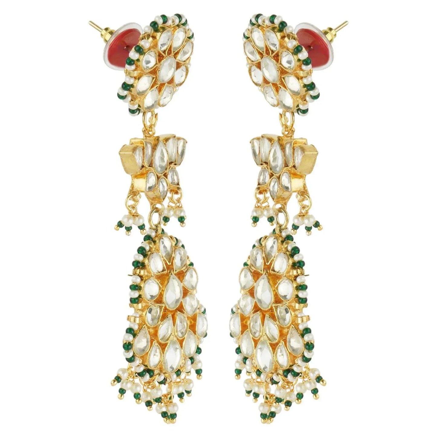 Bedazzling Kundan Necklace Set. Meticulously crafted with gold plating - Auraa Trends