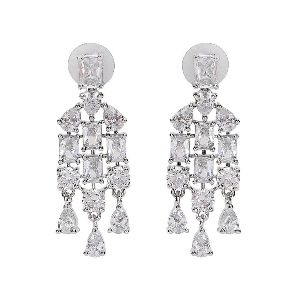 bridal diamond necklace set - Auraa Trends