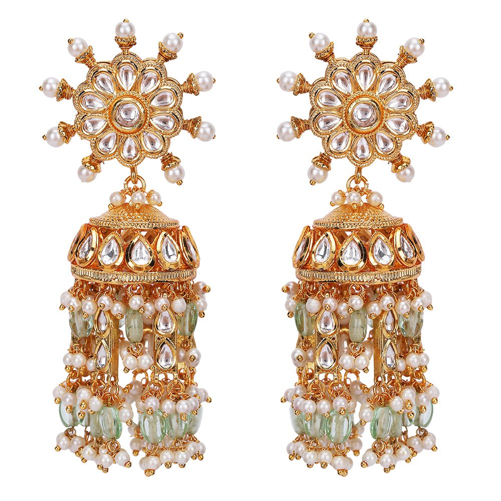Bridal Gold Choker Necklace & Earring Set - Auraa Trends - Choker - Auraa Trends - Bridal Gold Choker Necklace & Earring Set
