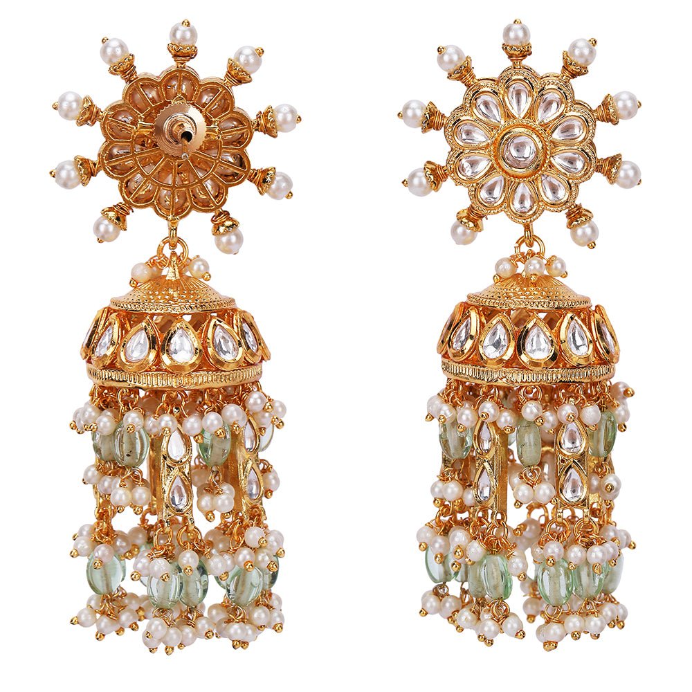 Bridal Gold Choker Necklace & Earring Set - Auraa Trends - Choker - Auraa Trends - Bridal Gold Choker Necklace & Earring Set