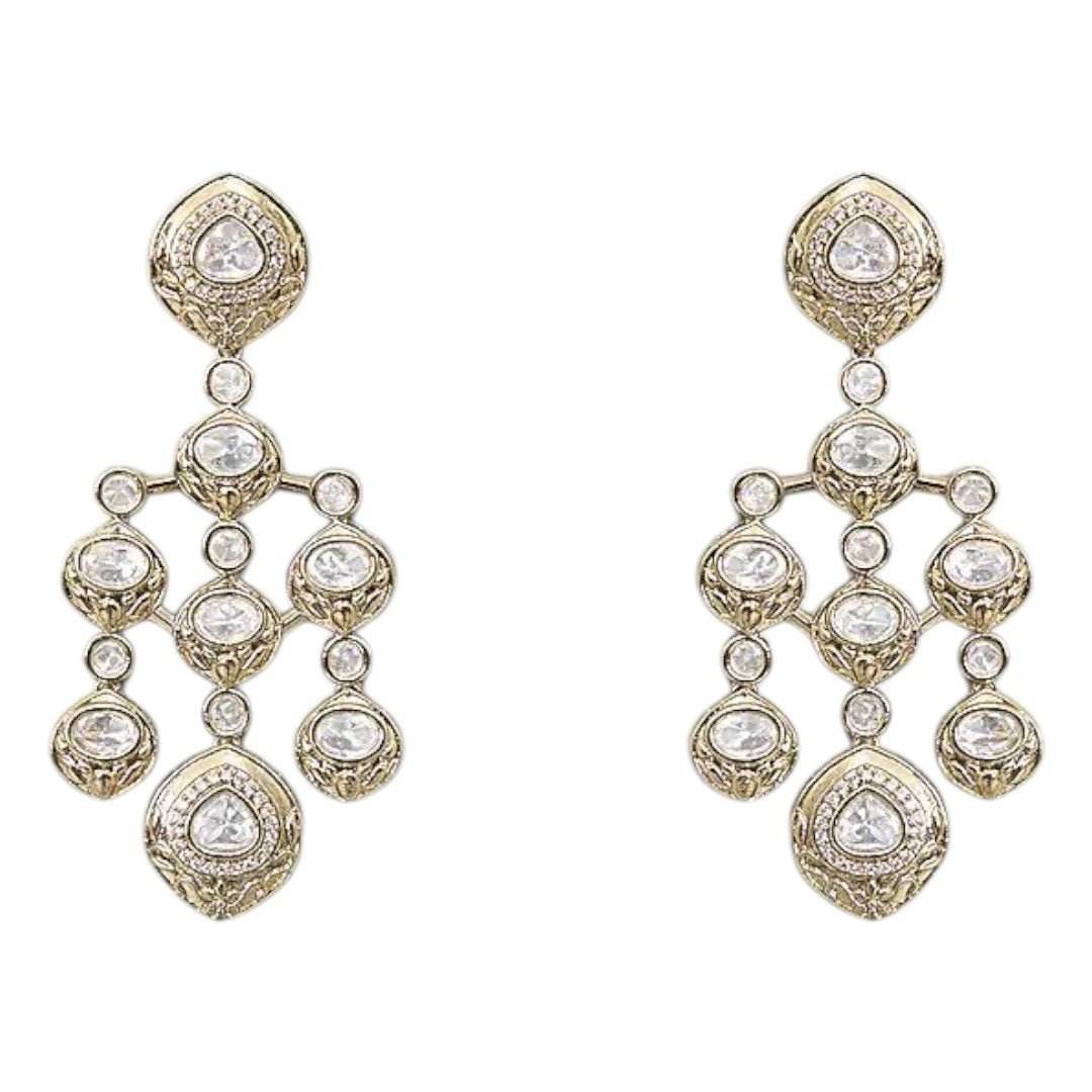 Bridal Kundan Gold-Plated Necklace Set with Earrings for Women - Auraa Trends