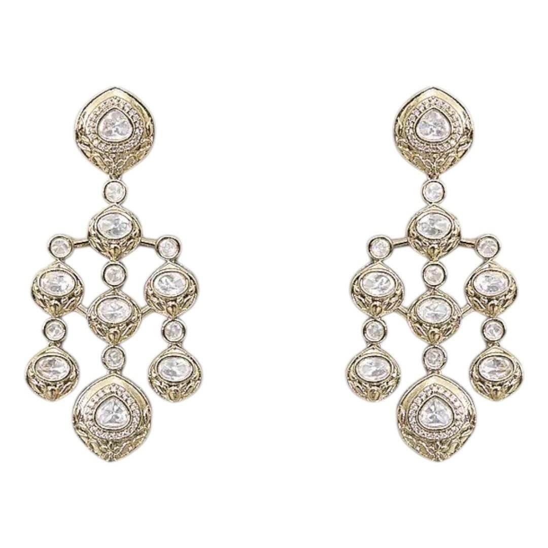 Bridal Kundan Gold-Plated Necklace Set with Earrings for Women - Auraa Trends