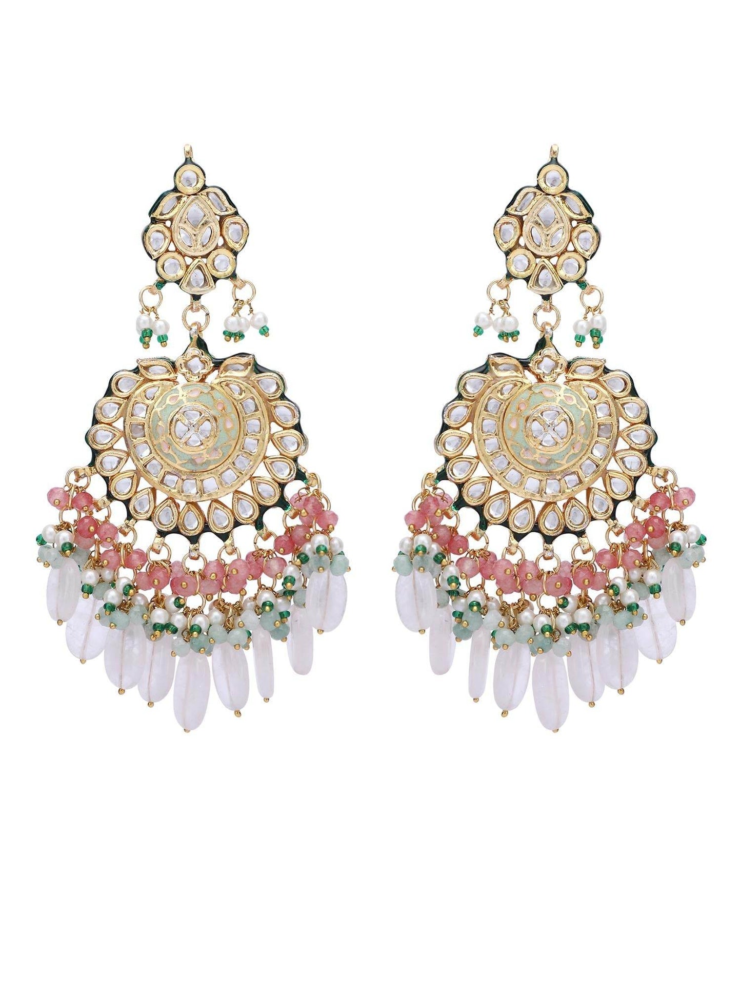 Bridal Pink Kundan Necklace Set - Auraa Trends