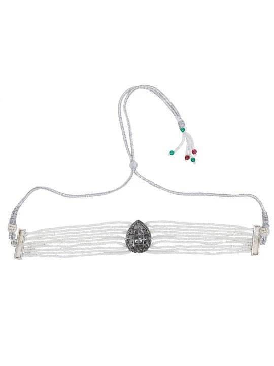 Buy Aviana Gold-Plated Kundan & Pearl Choker Necklace Set - Auraa Trends
