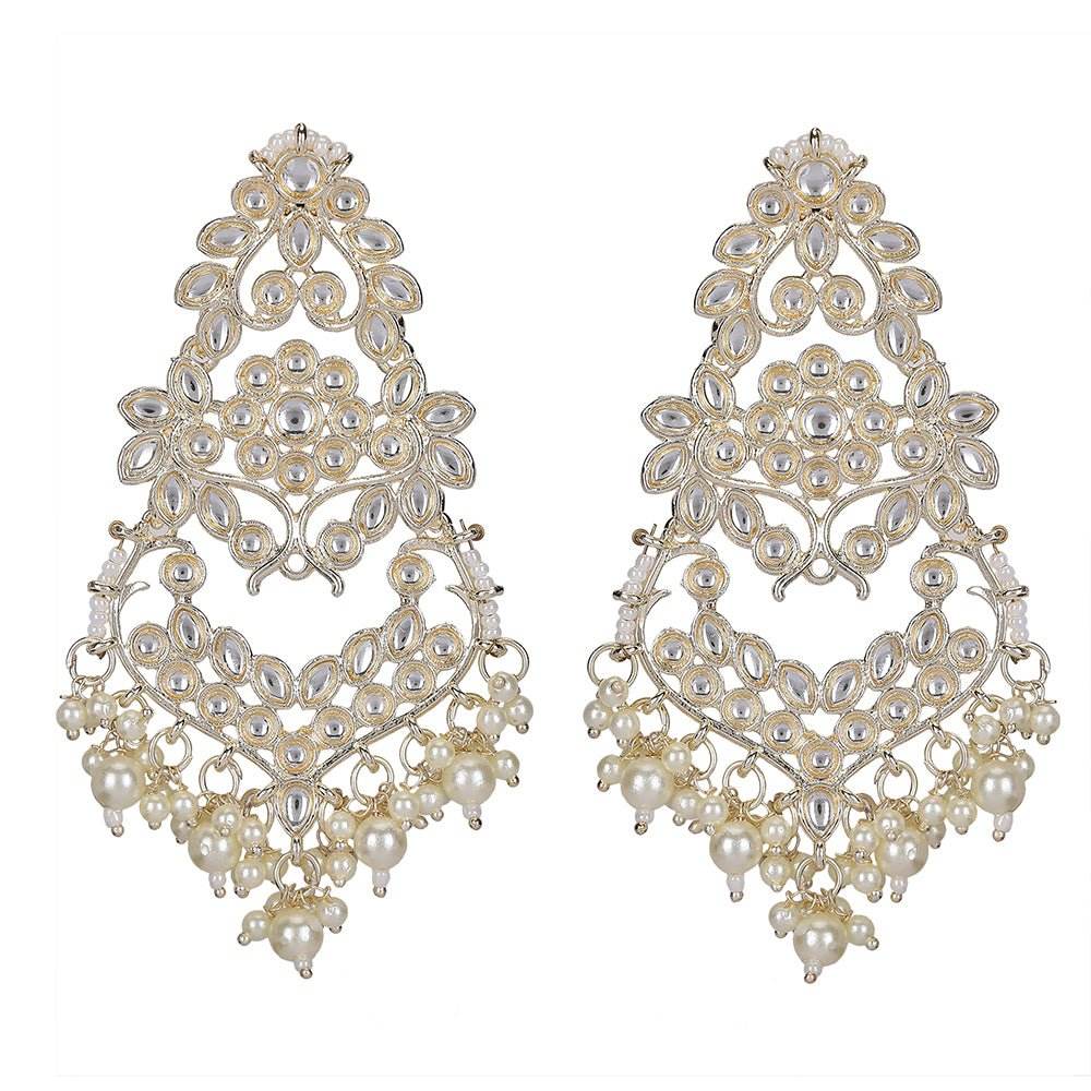 Buy Aviana Mirror Work Hoop Earrings with Gold Bead Embellishments - Auraa Trends