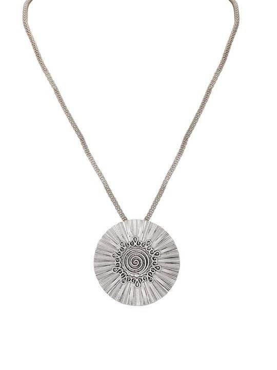 Buy Aviana Silver-Plated Circular Pendants With Chains - Auraa Trends