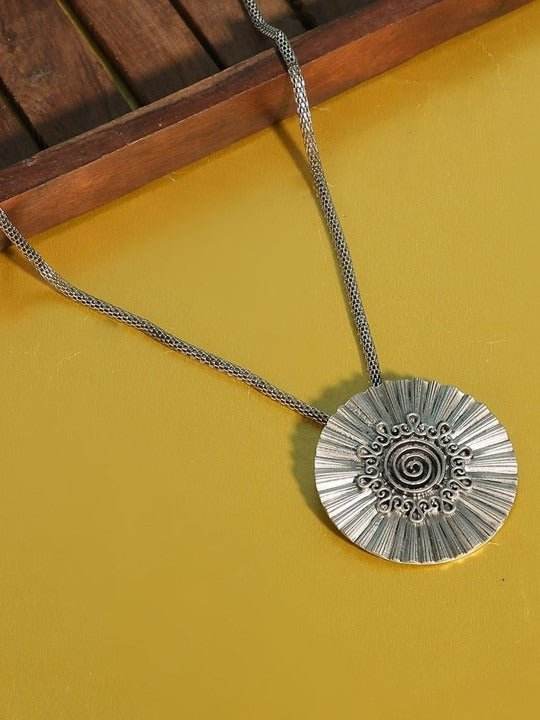 Buy Aviana Silver-Plated Circular Pendants With Chains - Auraa Trends