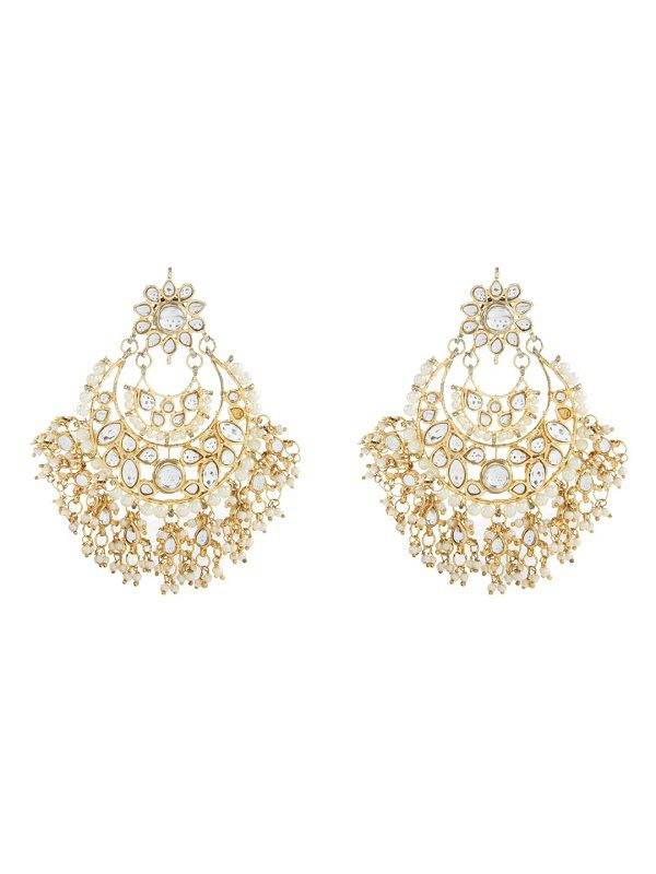Chandbaali Earrings with Multi-Color Stones - Auraa Trends