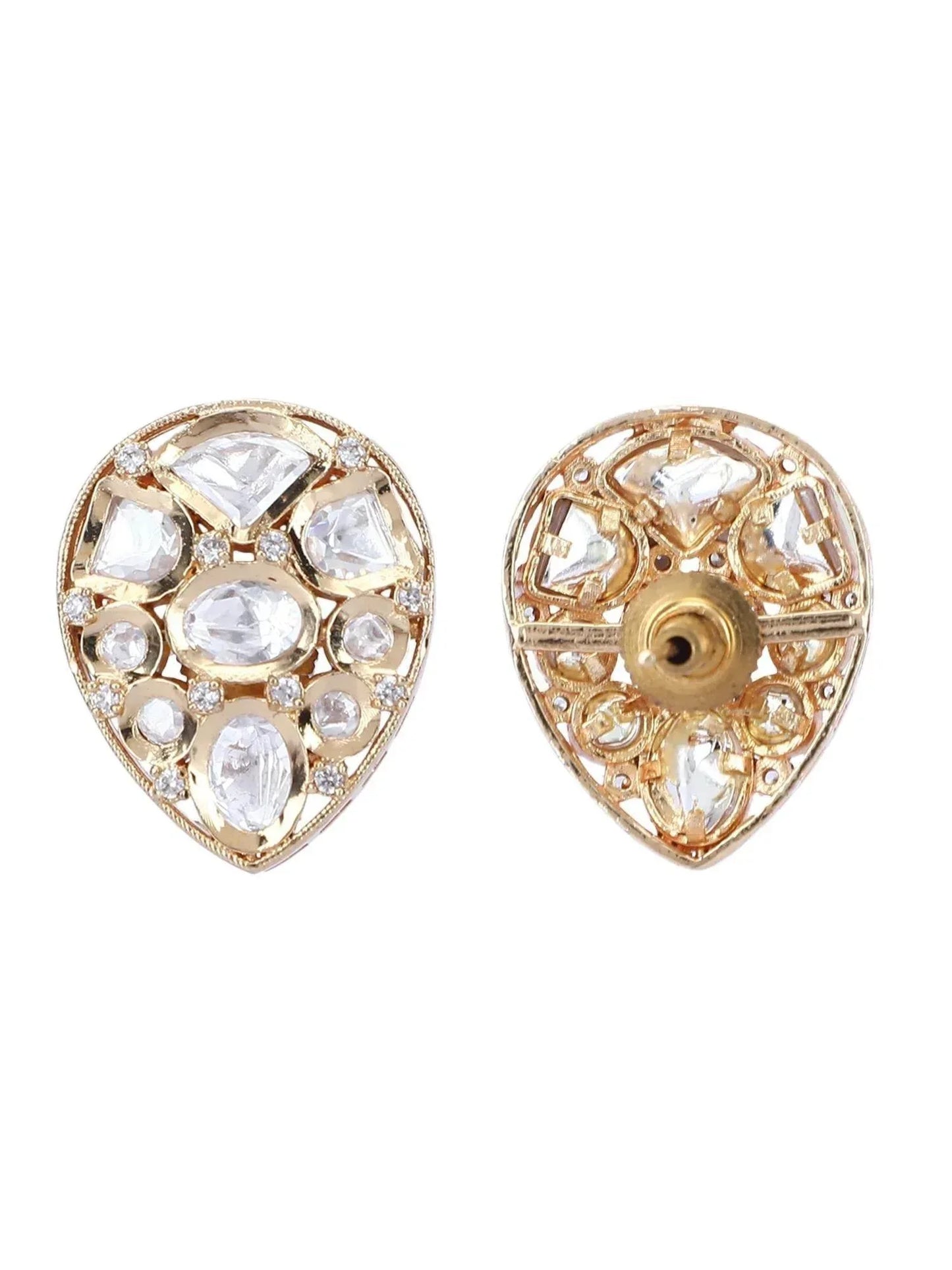 Charming 22KT Gold Plated Kundan Blue Necklace Set - Auraa Trends