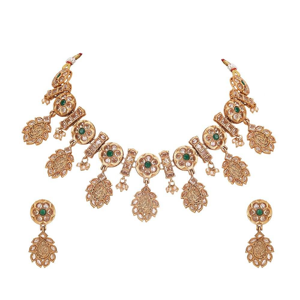 Choker Necklace Set with earrings set - Auraa Trends