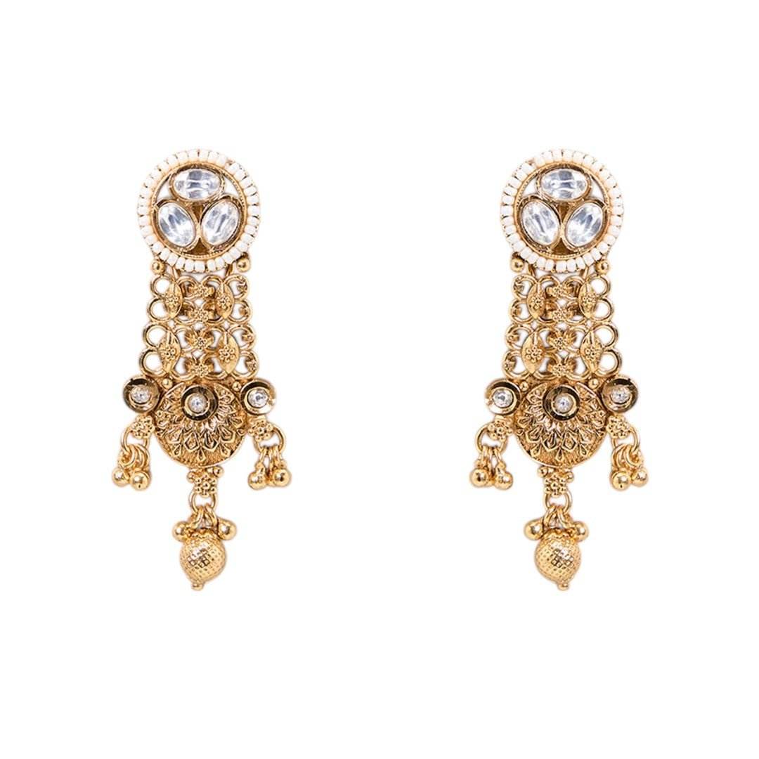 Classic Gold-Plated Bridal Choker Necklace with Matching Earrings - Auraa Trends