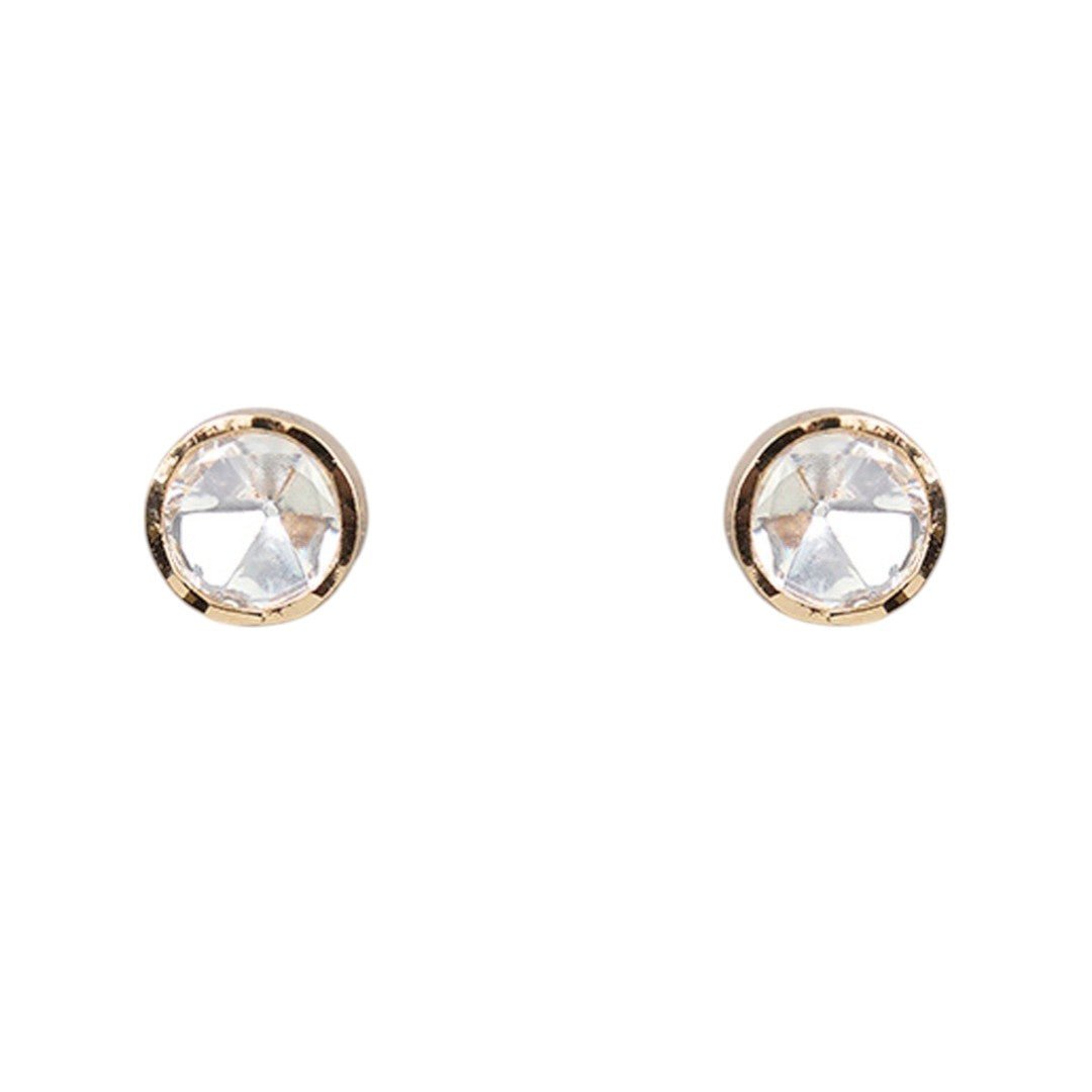 Classic Polki Kundan Necklace & Stud Earrings Set - Auraa Trends - Choker - # - Auraa Trends - Classic Polki Kundan Necklace & Stud Earrings Set