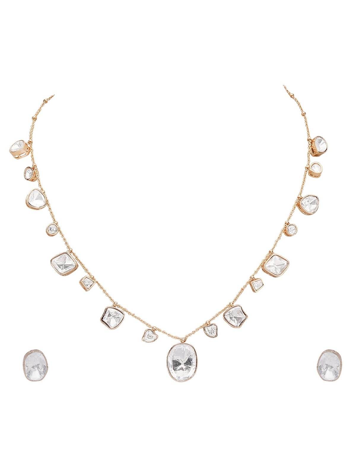 Contemporary-Shaped Necklace and Earrings - Auraa Trends