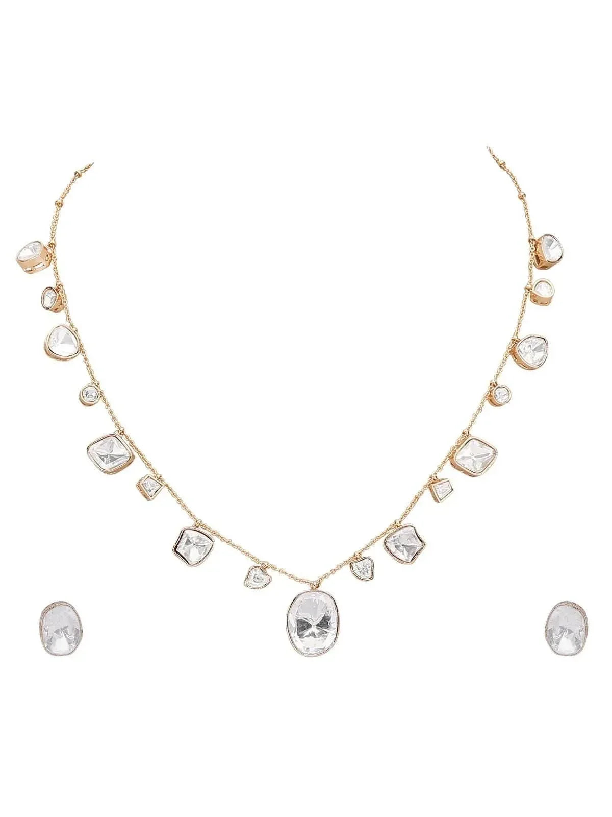 Contemporary-Shaped Necklace and Earrings - Auraa Trends