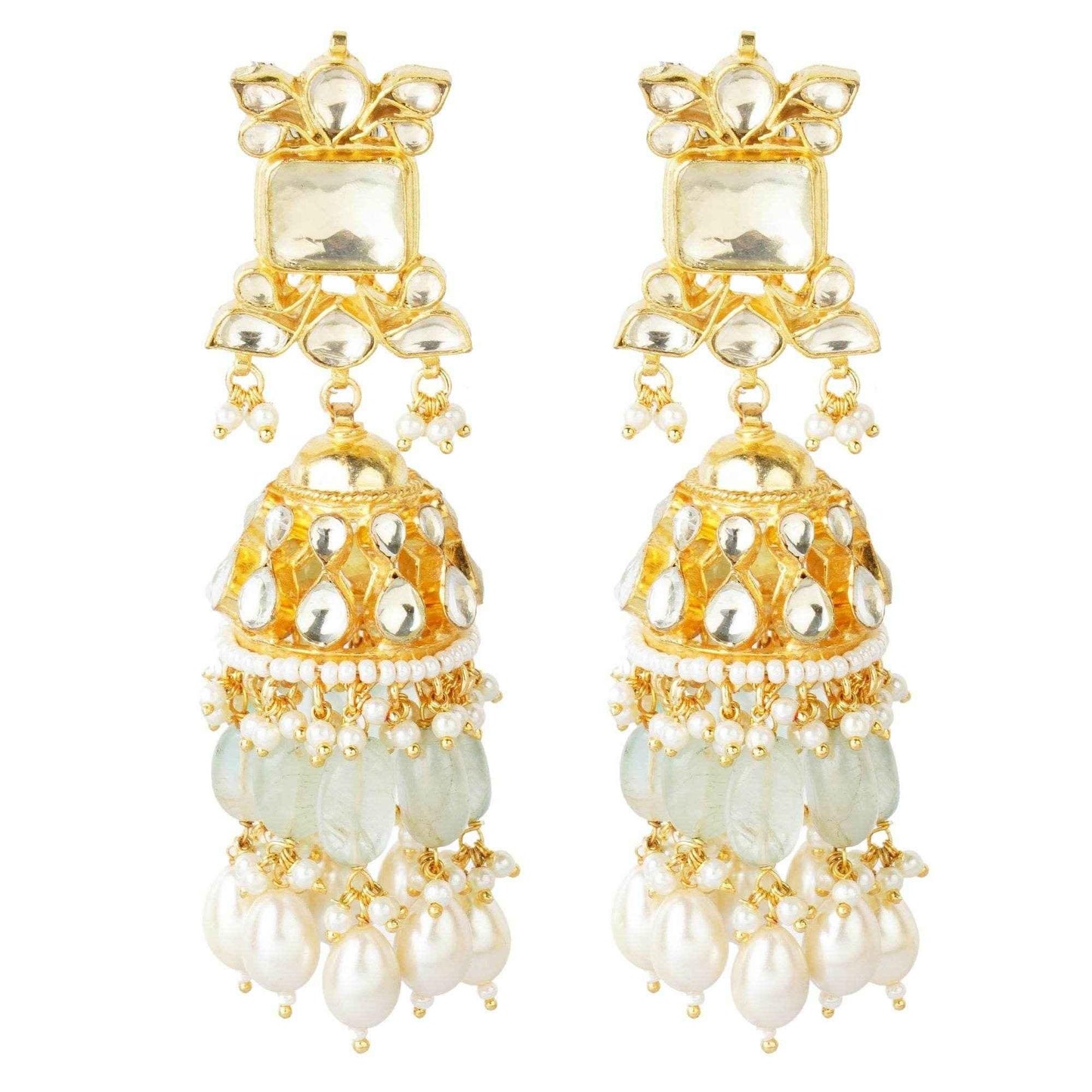 Crowned Kundan Necklace Set - Auraa Trends