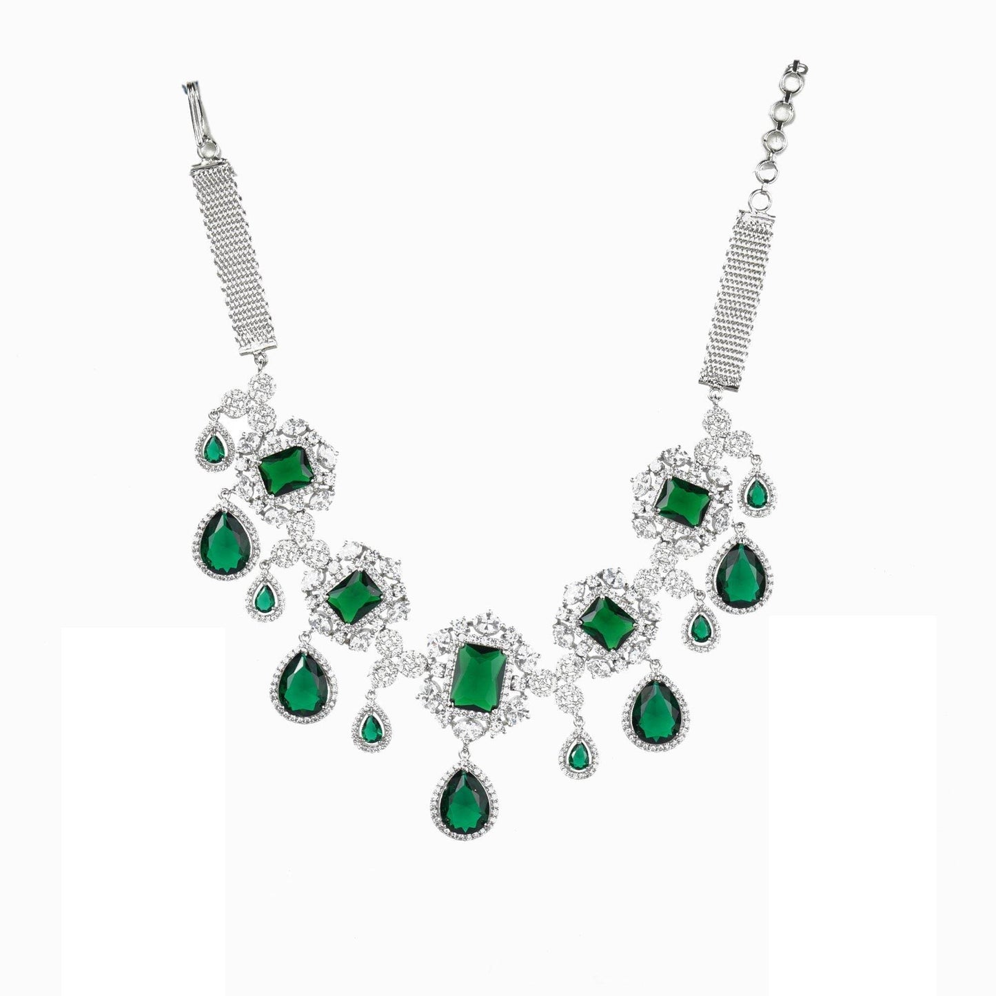 Dazzling Diamonte Necklace Set - Auraa Trends