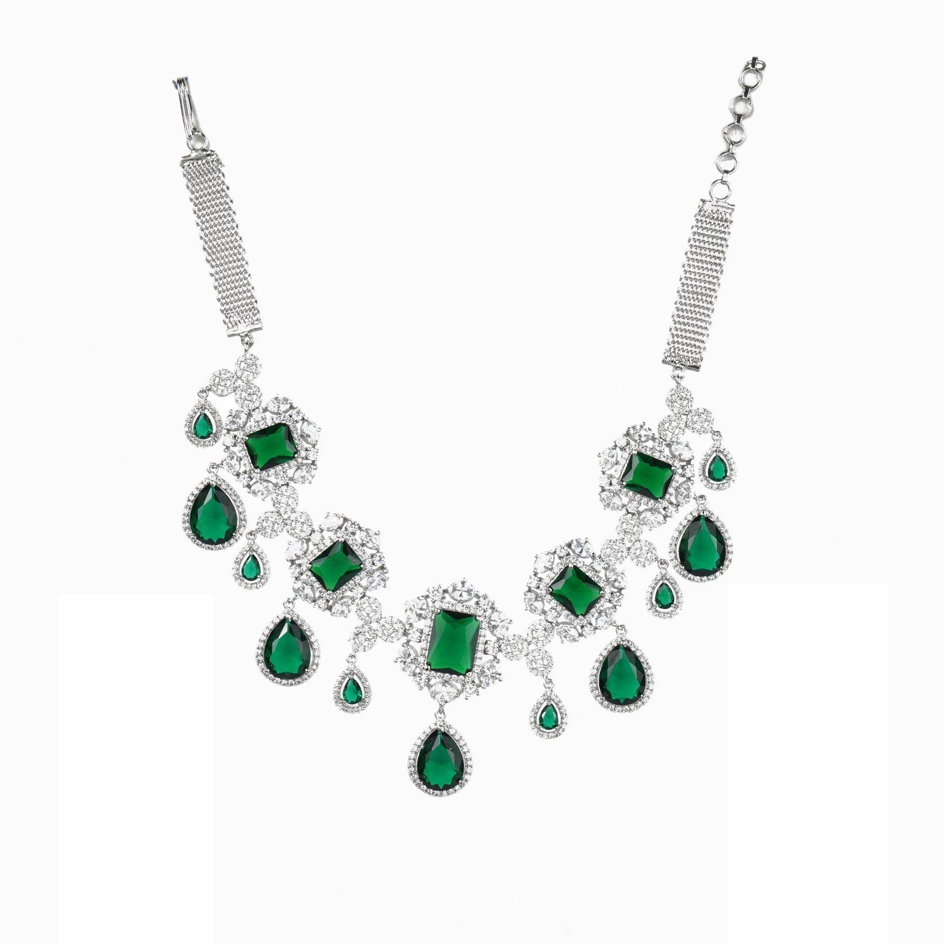 Dazzling Diamonte Necklace Set - Auraa Trends