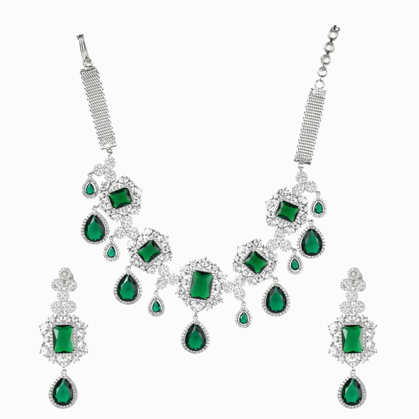 Dazzling Diamonte Necklace Set - Auraa Trends
