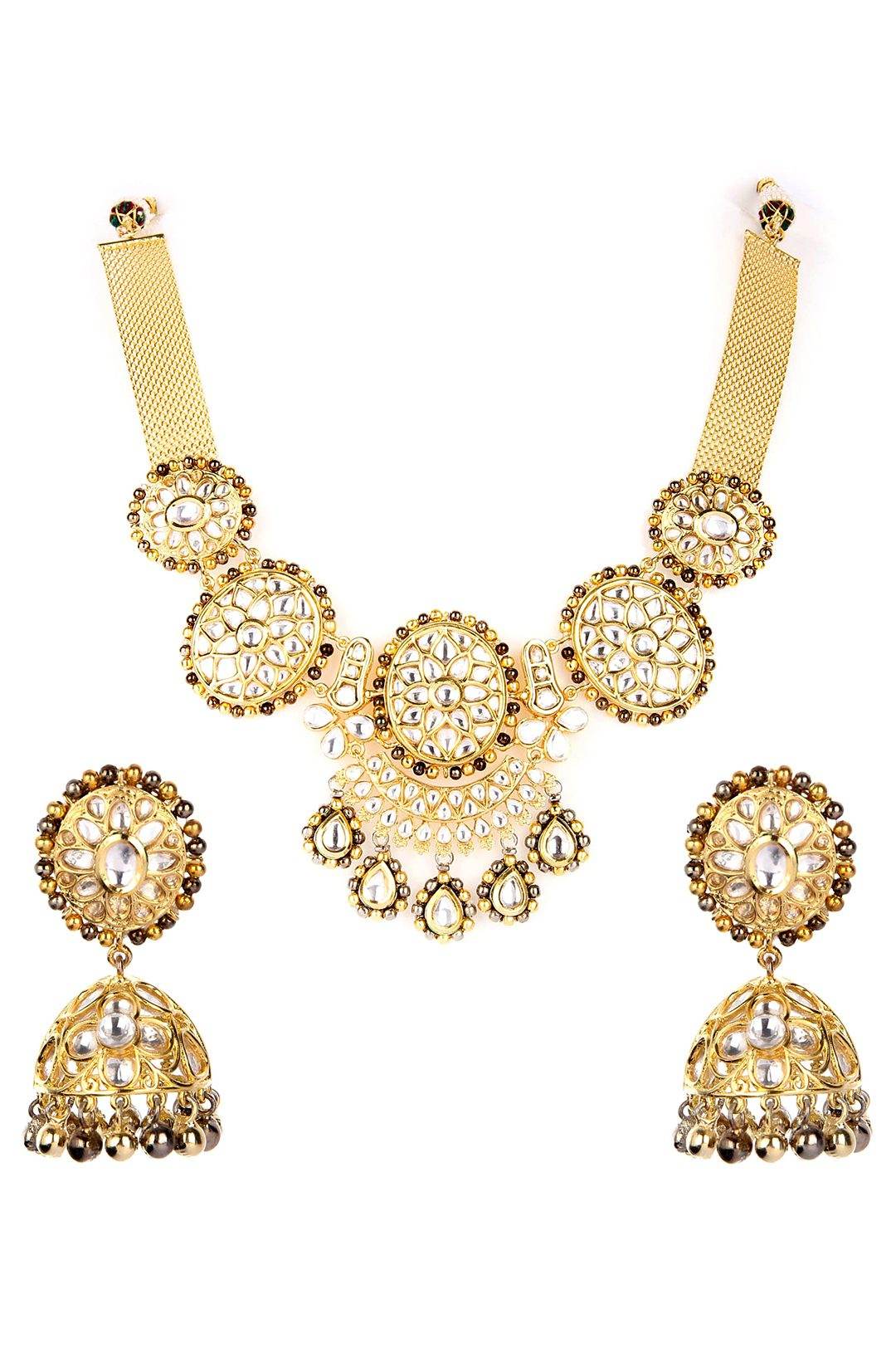 Dazzling Gold Plated Kundan Necklace Sets - Auraa Trends