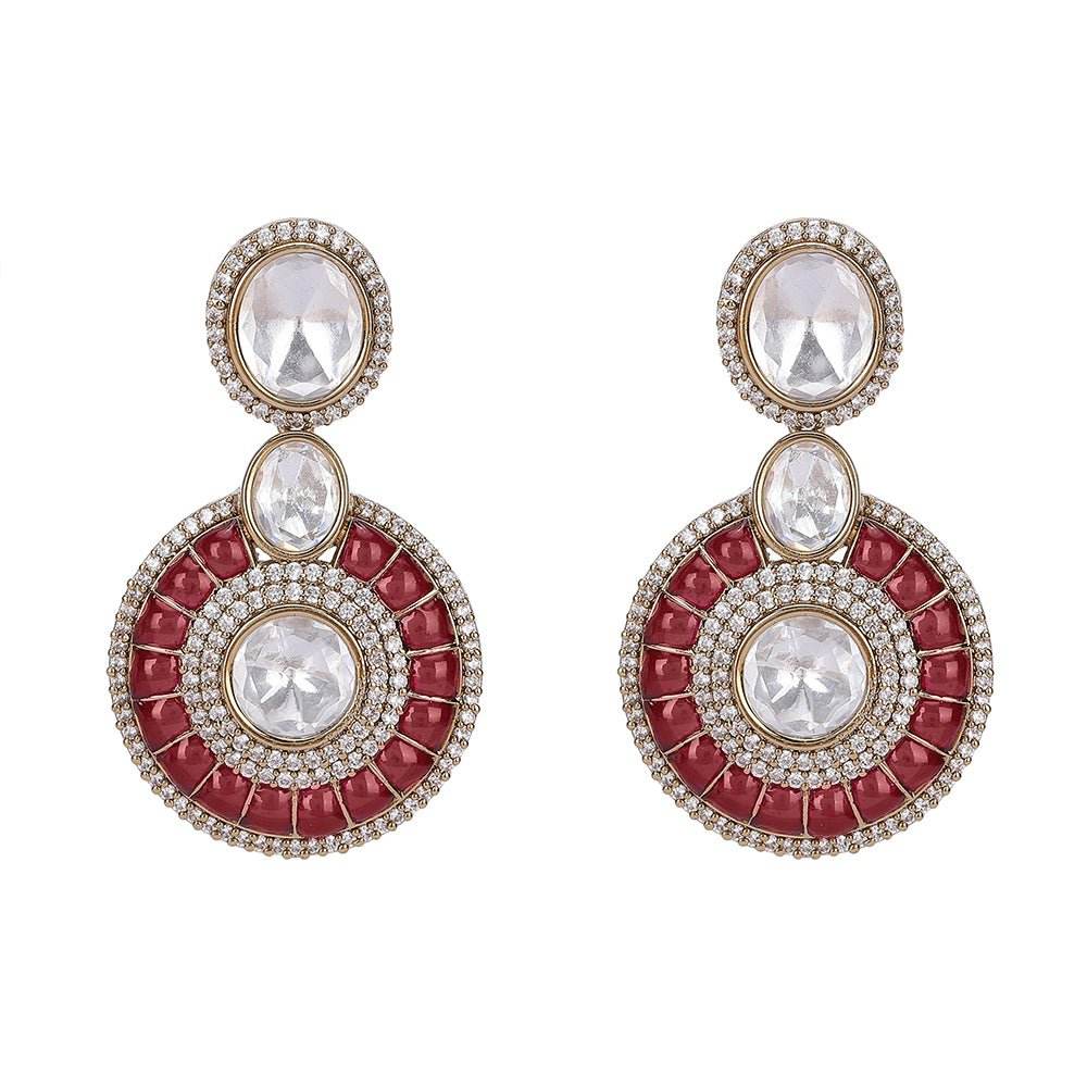 Dazzling Stones Bridal Choker Necklace Earring Set For Women - Auraa Trends