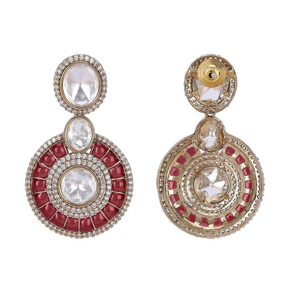 Dazzling Stones Bridal Choker Necklace Earring Set For Women - Auraa Trends