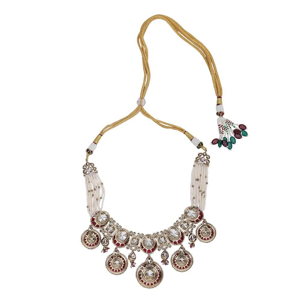 Dazzling Stones Bridal Choker Necklace Earring Set For Women - Auraa Trends