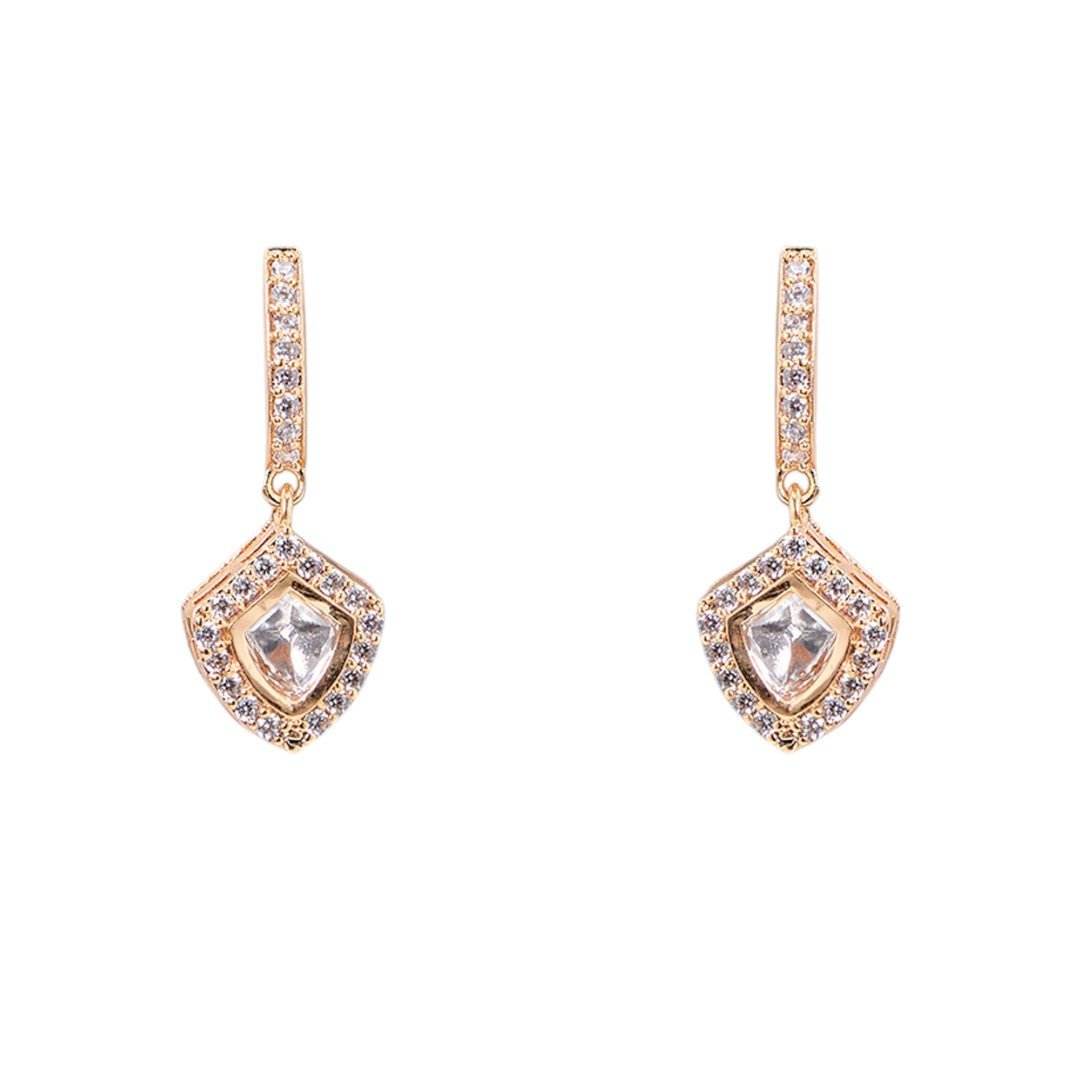 Delicate Diamond Pendant Necklace with Complimentary Drop Earrings - Auraa Trends