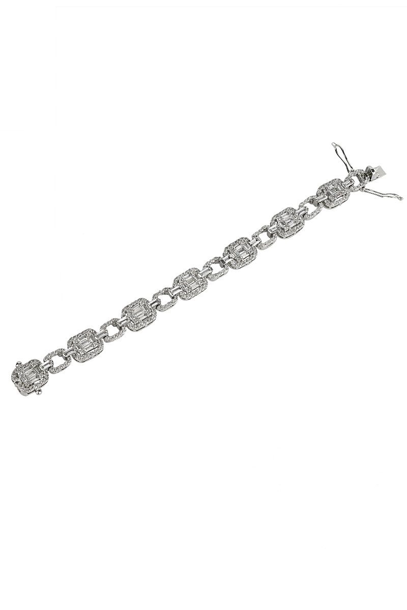 Delicate Silver Finish Diamond Studded Bracelet - Auraa Trends - Bracelet - American Diamond American Diamond bracelet