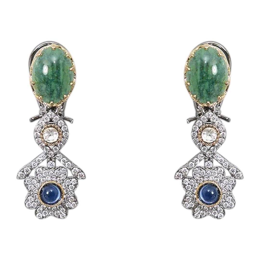 Designer Multicolor Polki Kundan Choker Necklace Set with Earrings for Women - Auraa Trends