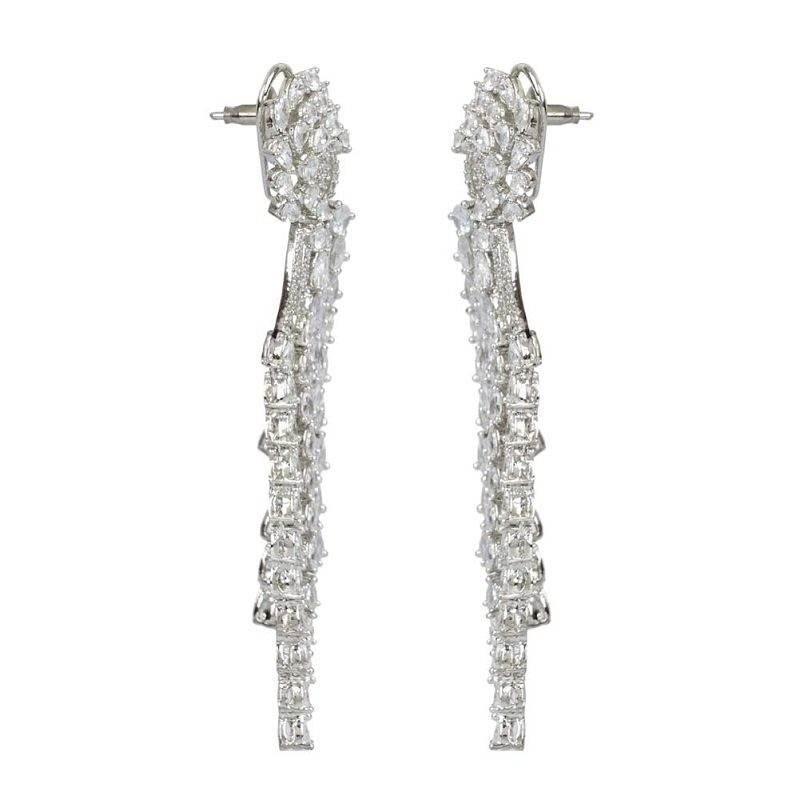 Diamonte Flower Chandelier Earring - Auraa Trends