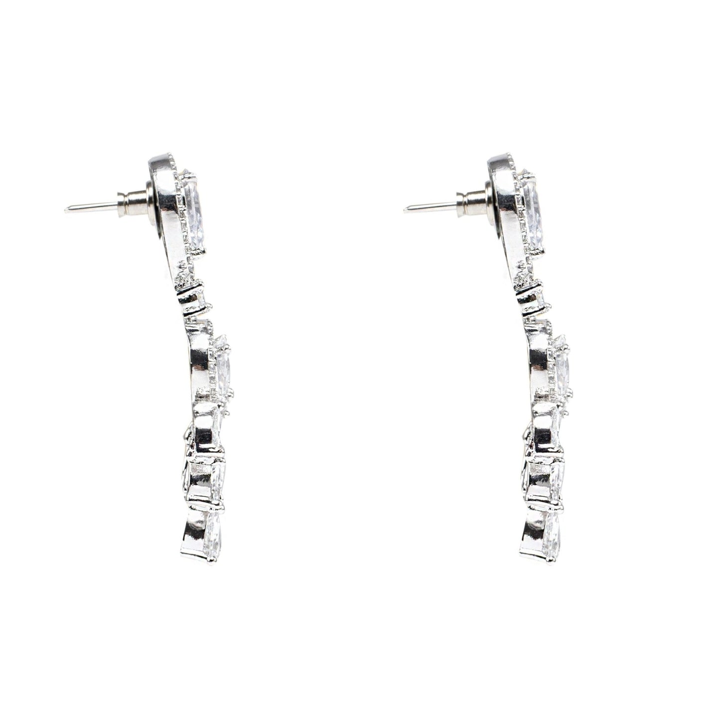 Diamonte Heart Earring with Drops - Auraa Trends - Drop - # - Auraa Trends - Diamonte Heart Earring with Drops