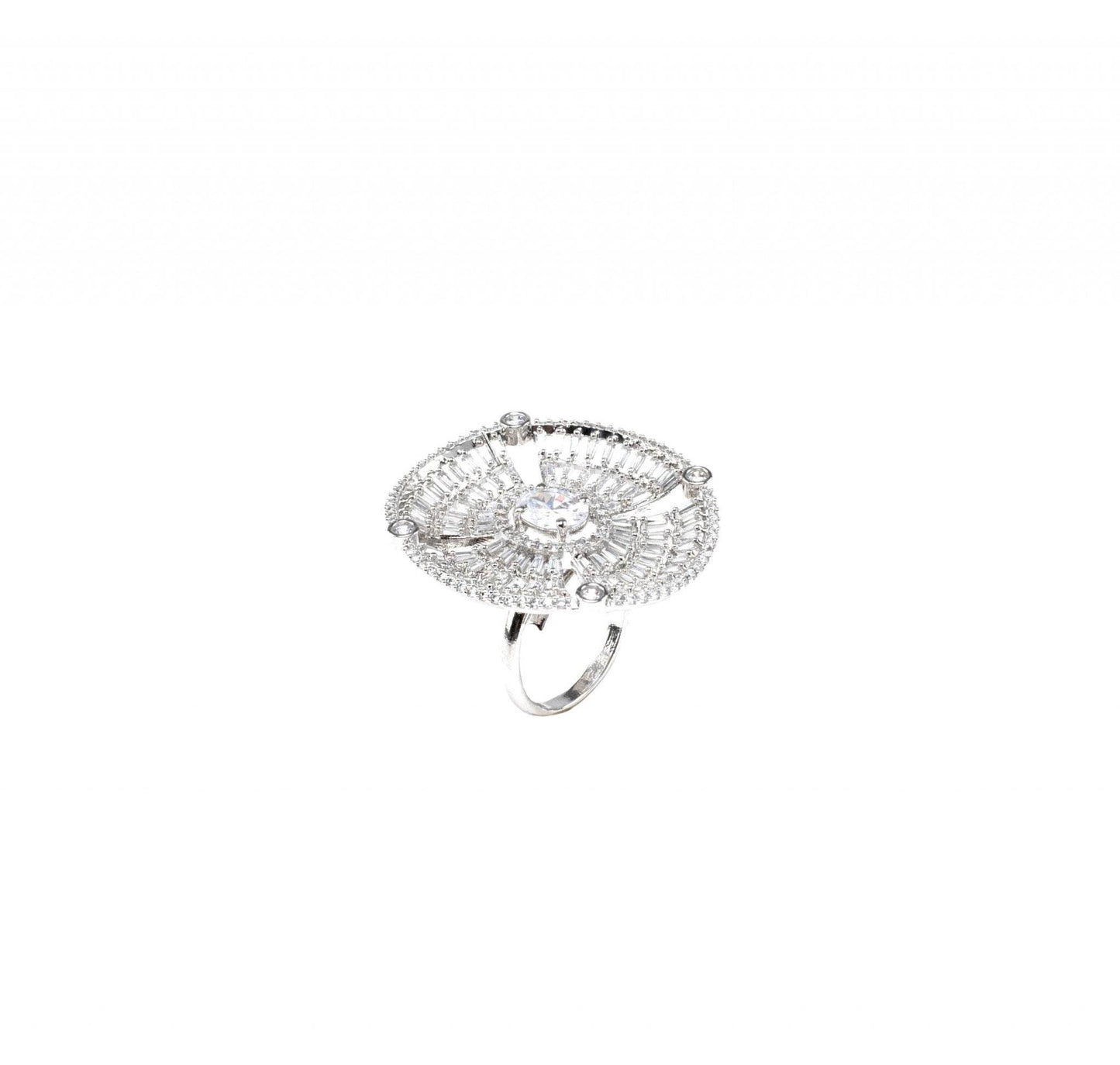 Diamonte Round Ring For Women - Auraa Trends