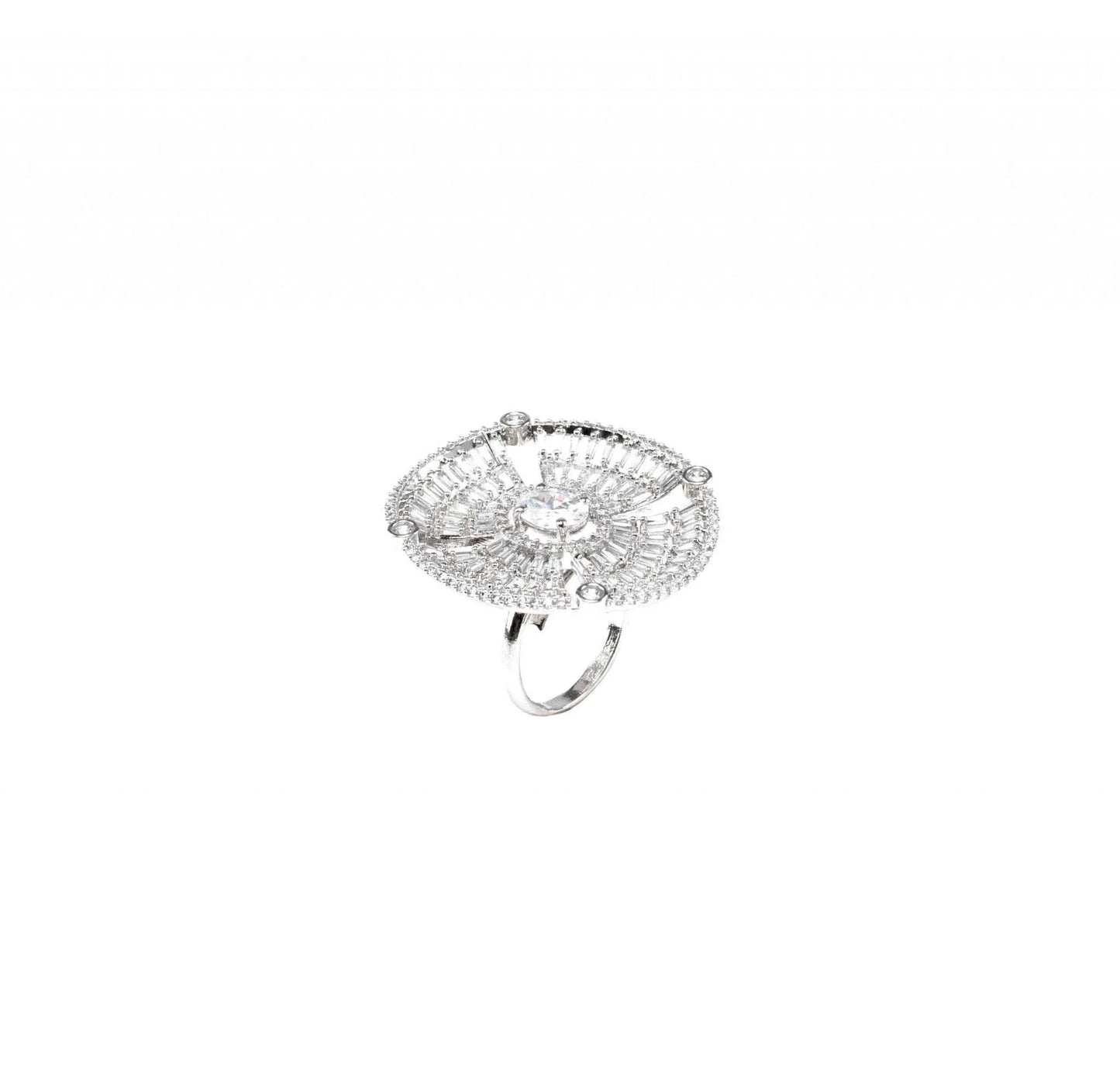 Diamonte Round Ring For Women - Auraa Trends