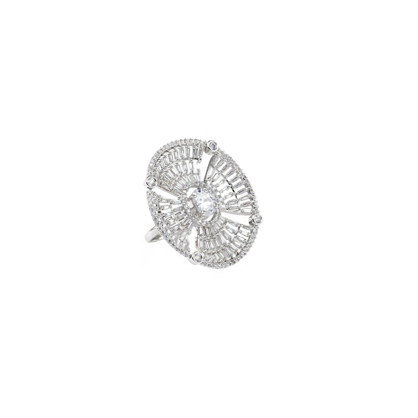Diamonte Round Ring For Women - Auraa Trends