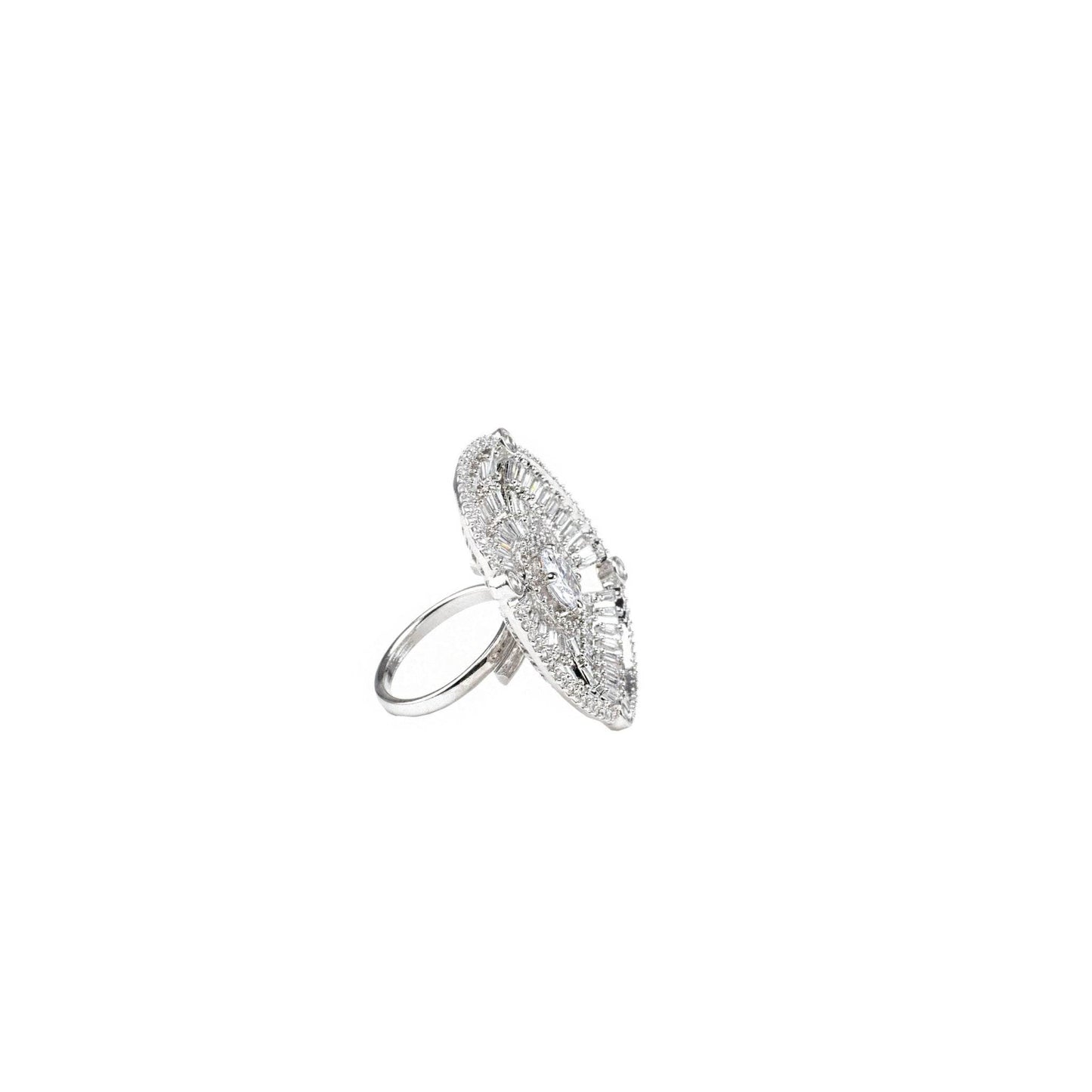 Diamonte Round Ring For Women - Auraa Trends
