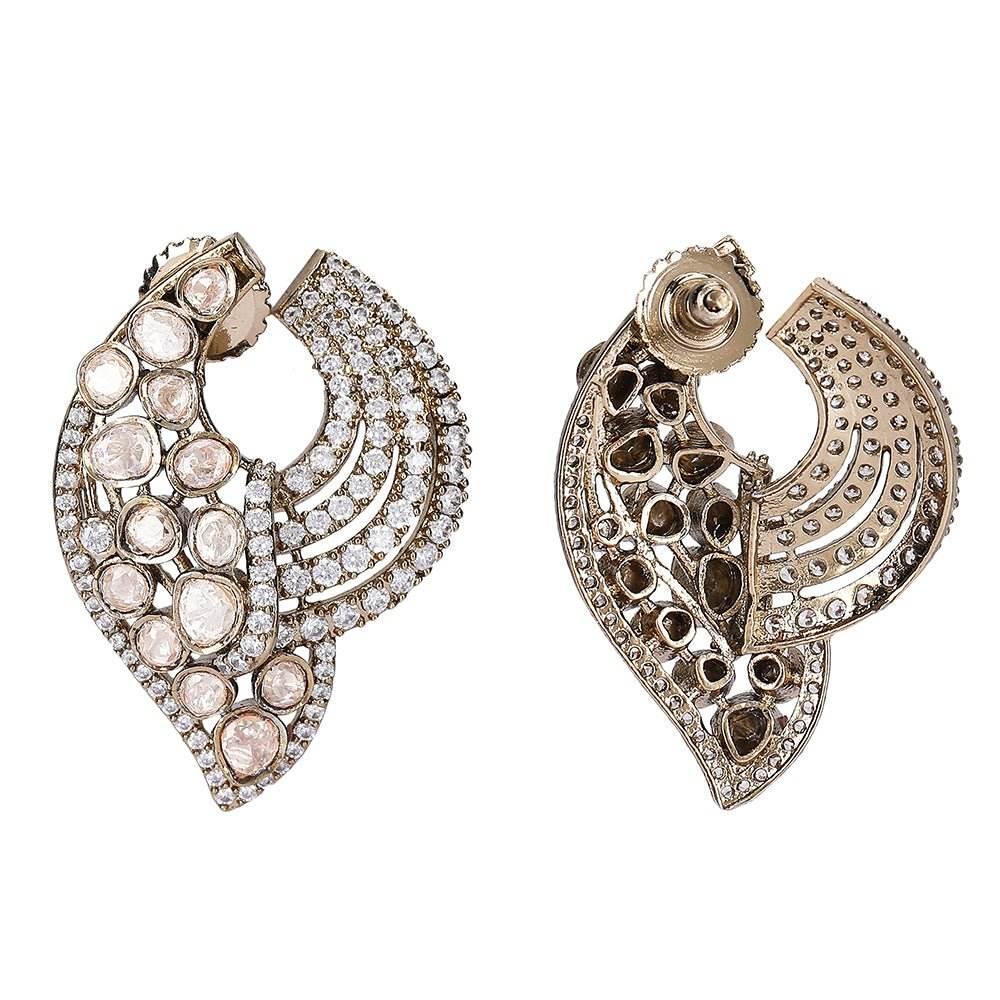 Diamonted Hoop Earrings with Sparkling Detailing - Auraa Trends