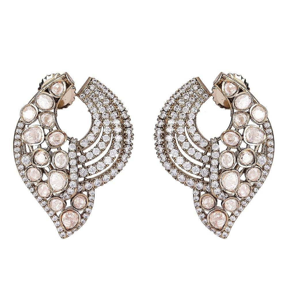 Diamonted Hoop Earrings with Sparkling Detailing - Auraa Trends